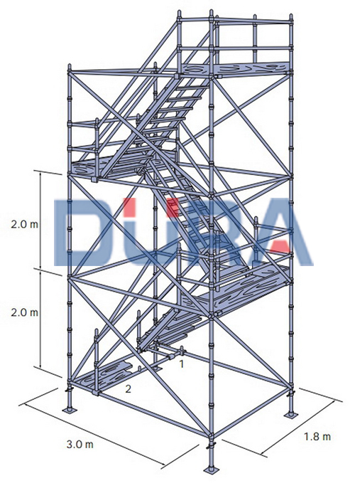 Cup Lock Staggered Staircase Scaffolding